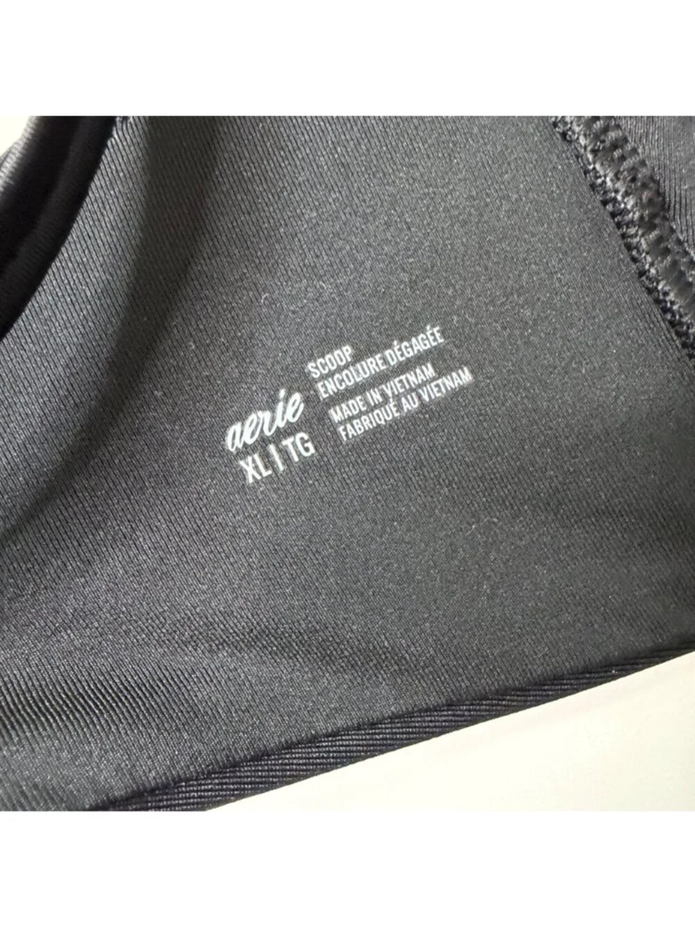 AERIE black scoop bikini top size XL